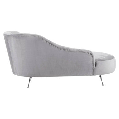 Grey Velvet Right Hand Chaise Longue | Rene