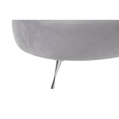 Grey Velvet Right Hand Chaise Longue | Rene