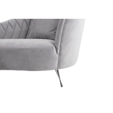 Grey Velvet Right Hand Chaise Longue | Rene