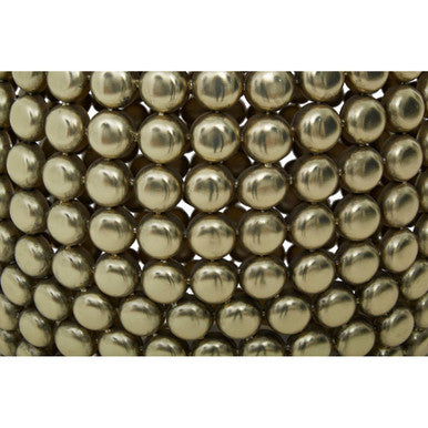 Gold Finish Interlinked Beaded Iron Stool and Side Table | Templar