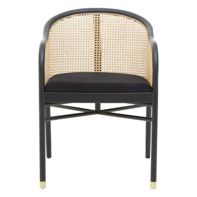 Rattan Chair with Black Seat | Corso