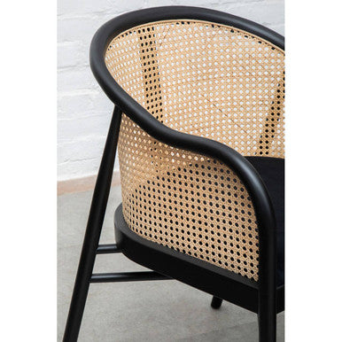 Rattan Chair with Black Seat | Corso