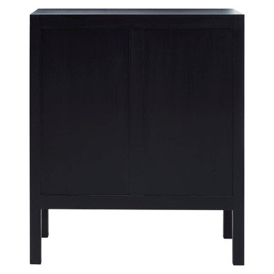 Black Sideboard with Two Rattan Doors | Corso