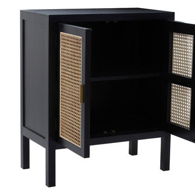 Black Sideboard with Two Rattan Doors | Corso
