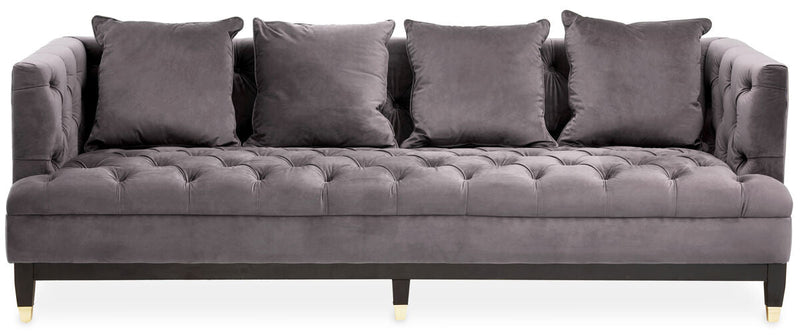 3 Seater Viola Pirate Grey Fabric Sofa | Sefira
