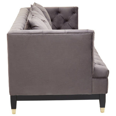 3 Seater Viola Pirate Grey Fabric Sofa | Sefira