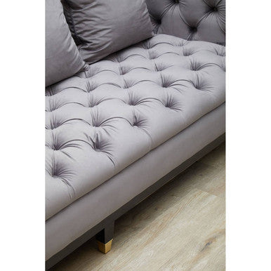 3 Seater Viola Pirate Grey Fabric Sofa | Sefira
