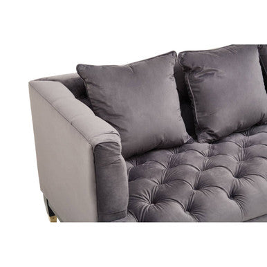3 Seater Viola Pirate Grey Fabric Sofa | Sefira