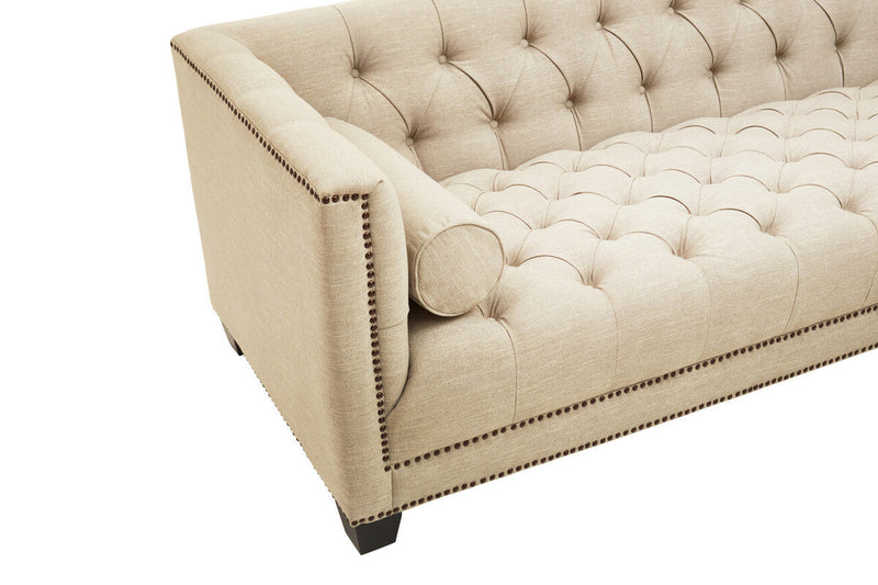 3 Seater Stone Fabric Sofa | Surina