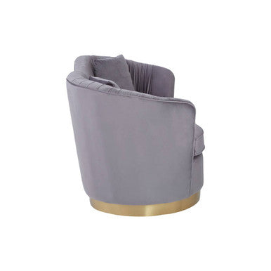 2 Seater Grey Pleated Velvet Sofa | Franza