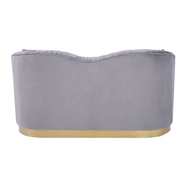 2 Seater Grey Pleated Velvet Sofa | Franza