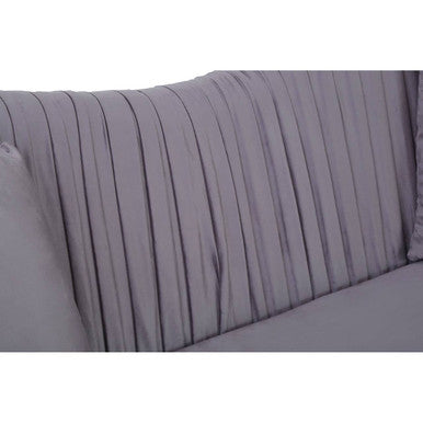 2 Seater Grey Pleated Velvet Sofa | Franza