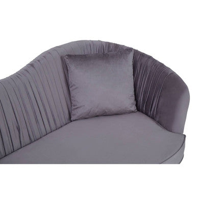 2 Seater Grey Pleated Velvet Sofa | Franza