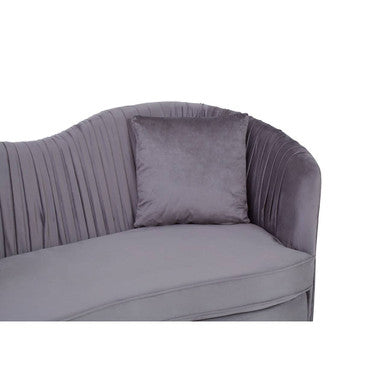 2 Seater Grey Pleated Velvet Sofa | Franza