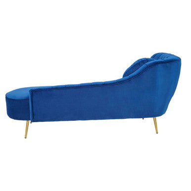 Midnight Blue Velvet Left Arm Chaise Longue | Felizia