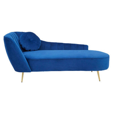 Midnight Blue Velvet Left Arm Chaise Longue | Felizia