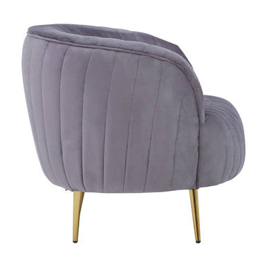 Grey Velvet Chair with Gold Legs | Florina