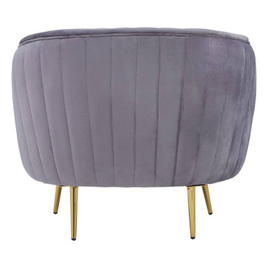 Grey Velvet Chair with Gold Legs | Florina