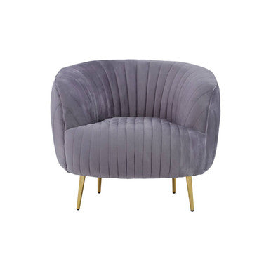 Grey Velvet Chair with Gold Legs | Florina
