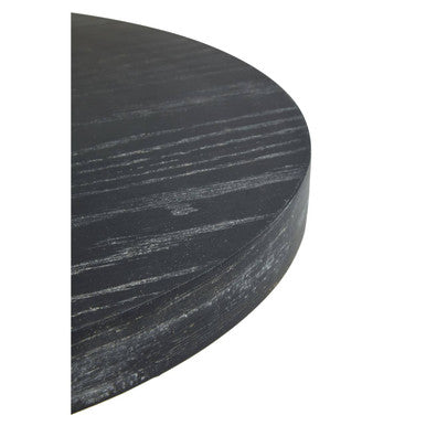 Oak Veneer Round Side Table with Gold Warm Metallic Frame | Lena