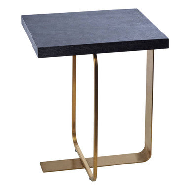 Grey Veined Effect Oak Veneer Top Round Side Table with Metallic Stainless Steel Wireframe Base | Lena