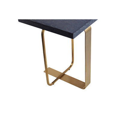 Grey Veined Effect Oak Veneer Top Round Side Table with Metallic Stainless Steel Wireframe Base | Lena