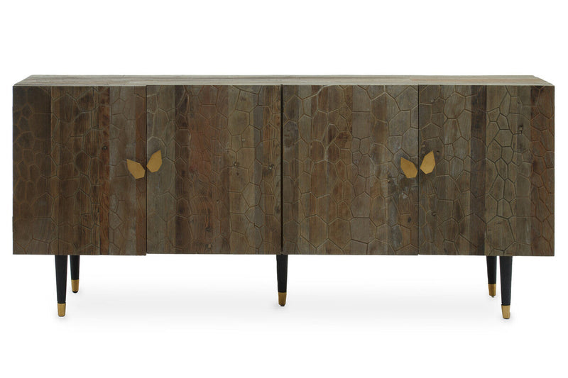 Recycled Elm Wood 4 Door Sideboard | Malay