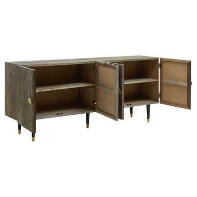 Recycled Elm Wood 4 Door Sideboard | Malay