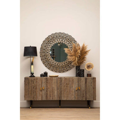 Recycled Elm Wood 4 Door Sideboard | Malay