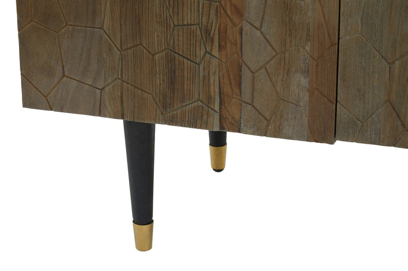 Recycled Elm Wood 4 Door Sideboard | Malay