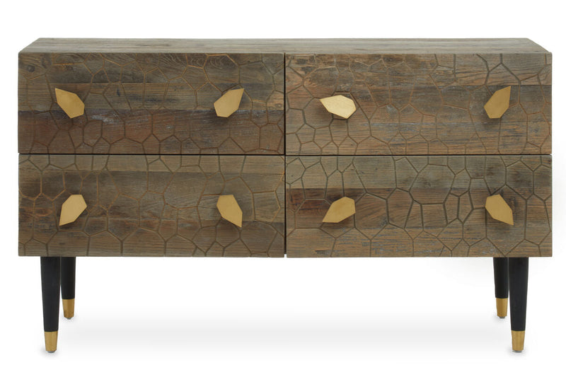 Four Drawer Recycled Elm Wood Chest | Malay