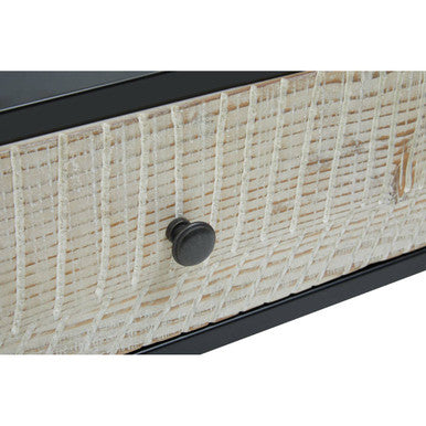Recycled Pine Wood Grey and White Rectangular Coffee Table with Drawers | Luxor