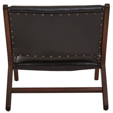 Genuine Black Leather Lounge Chair | Inca