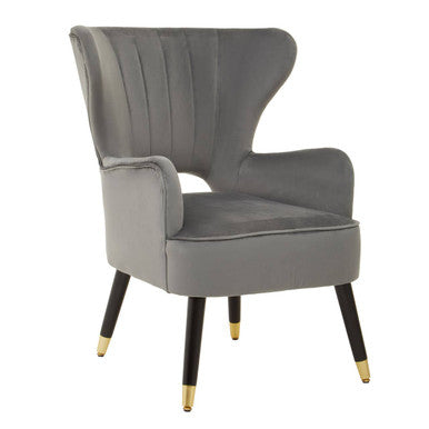 Grey Velvet Armchair | Sloan