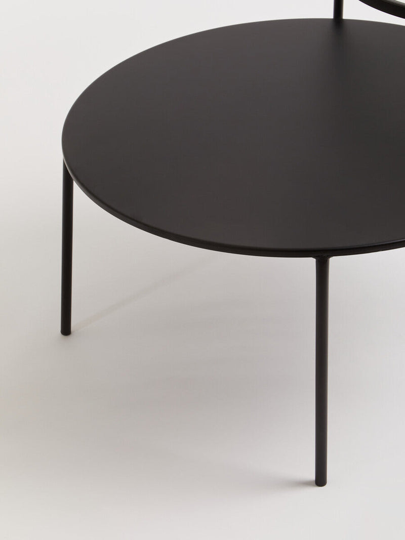 Clear Glass Top and Black Metal Lower Top Coffee Table with Black Iron Frame | Trento
