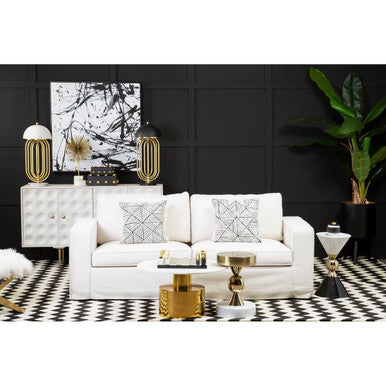 3 Seater Cream Fabric Sofa | Valensole