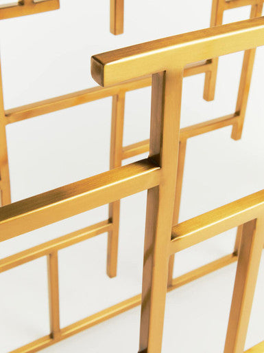 Gold Rectangular Aged Fir Wood Rustic Top Console Table with Stainless Steel Frame | Jana