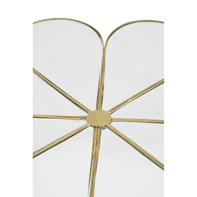 Silver and Gold Iron Frame Coffee Table with Petal Design Mirrored Top | Rabia