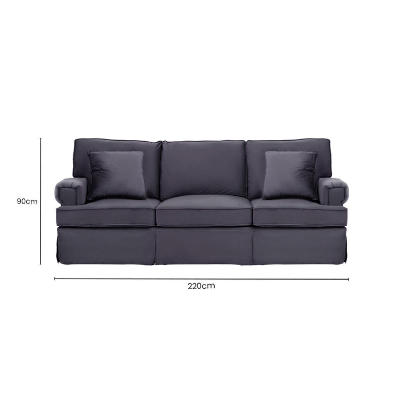 3 Seater Black Velvet Sofa | Ralph