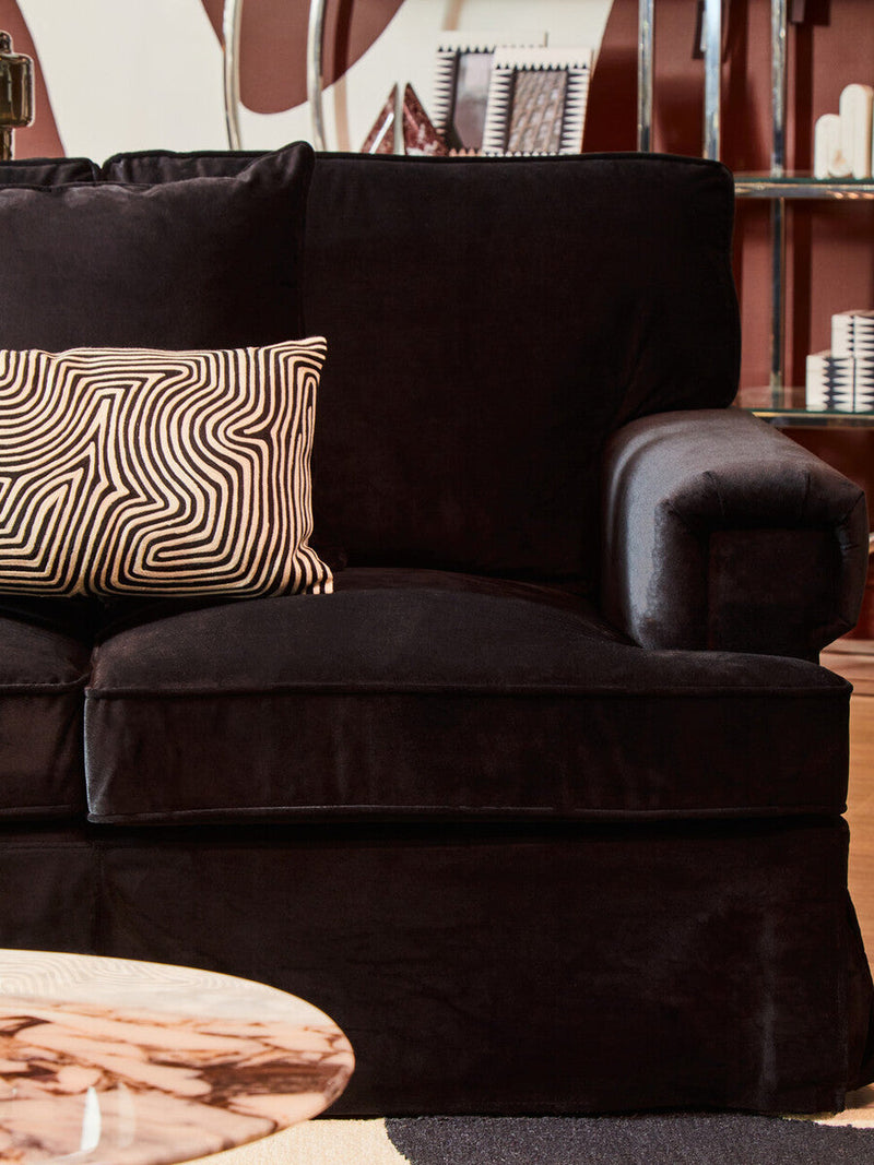 3 Seater Black Velvet Sofa | Ralph