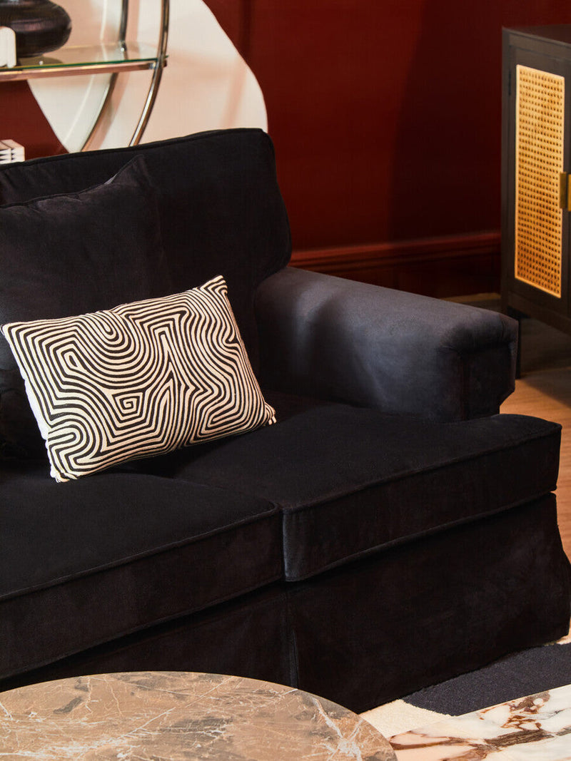 3 Seater Black Velvet Sofa | Ralph