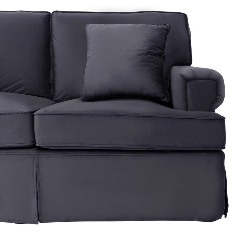 3 Seater Black Velvet Sofa | Ralph