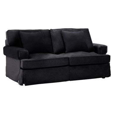 2 Seater Black Velvet Sofa | Ralph