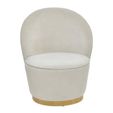 Kids Cream Velvet Gold Base Chair | Tamra