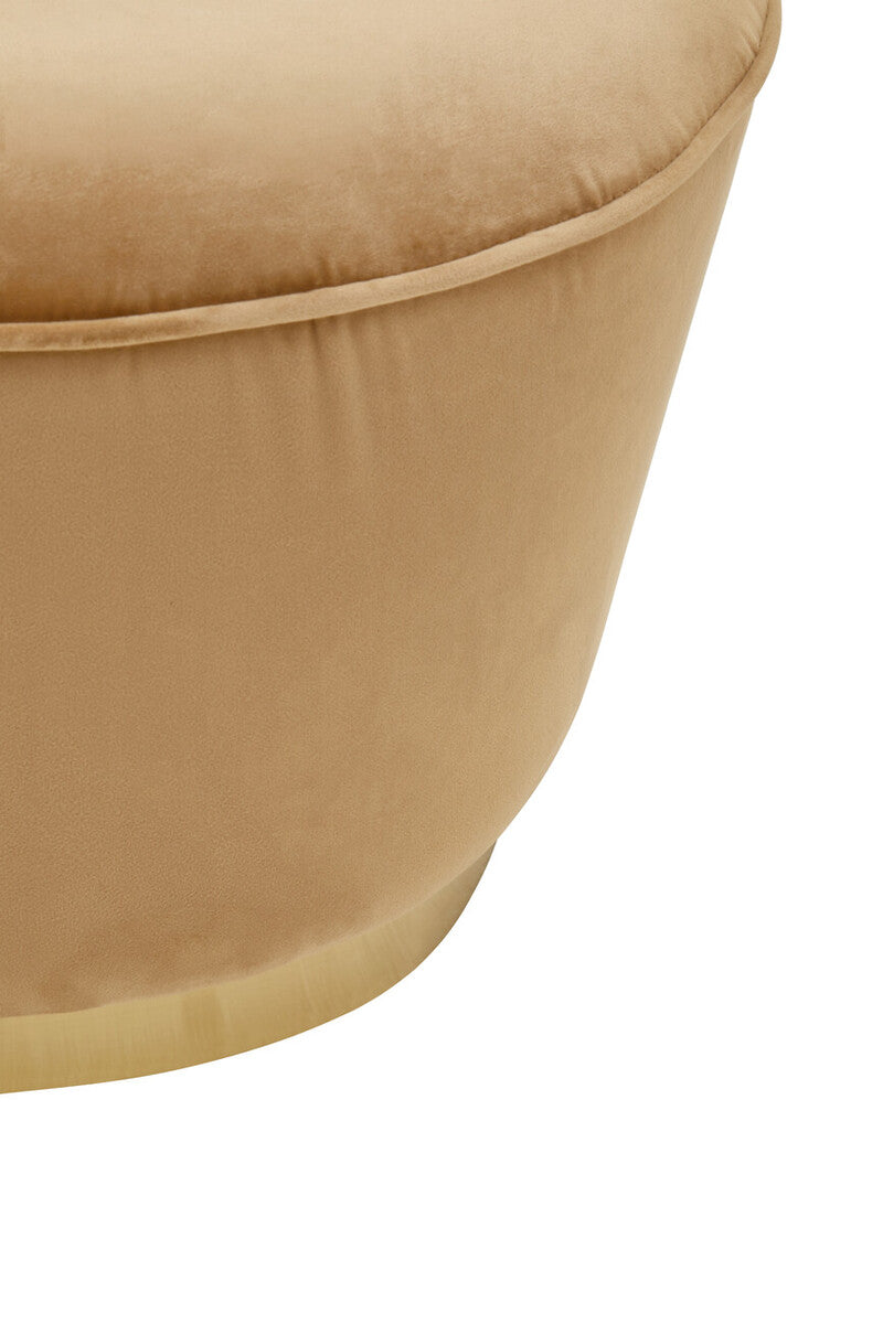 Kids Gold Beige Velvet Chair with Gold Base | Tamra