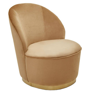 Beige Velvet Gold Base Chair | Tamra