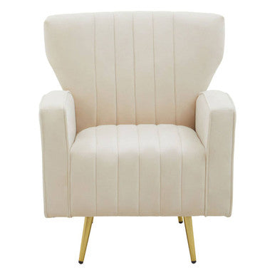 Natural Velvet Armchair | Hayley