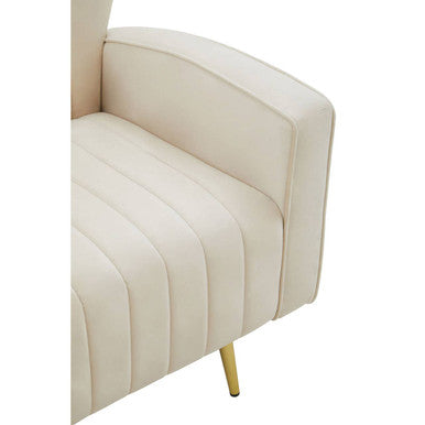 Natural Velvet Armchair | Hayley