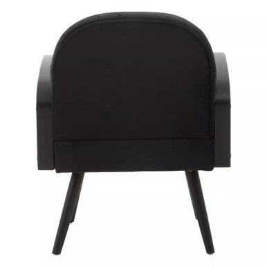 Black Velvet and Rattan Armchair | Hala