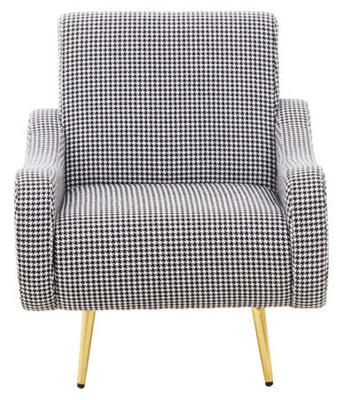 Black and White Houndstooth Pattern Armchair | Holli